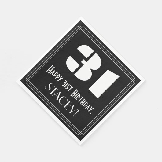 31番目の誕生日:インスパイアアールデコ検索"31" +名前 スタンダードランチョンナプキン (角)