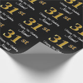 31番目の誕生日:エレガント贅沢なフェイク金ゴールドルック# ラッピングペーパー (角)