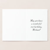 31番目の誕生日: エレガント、スクリ華美プト、名前をカスタムする 箔カード (内部)