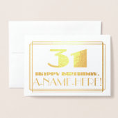 31番目の誕生日、名前+アールデコインスパイアの外観「31」 箔カード (封筒付き正面)