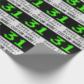 31番目の誕生日- Nerdy/オタク系のスタイル「31」と名前 ラッピングペーパー (角)