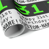 31番目の誕生日- Nerdy/オタク系のスタイル「31」と名前 ラッピングペーパー (ロールコーナー)