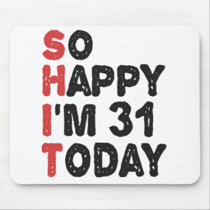 31誕生日おめでとう31今日ギフトおもしろい マウスパッド