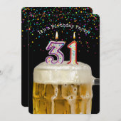 31誕生日ビールパーティー 招待状 (正面/裏面)