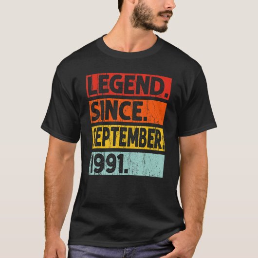 31誕生日伝説1991年9月以来31年 Tシャツ (正面)