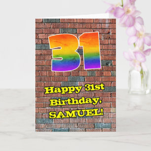 31誕生日:おもしろいグラフィティインスパイアレインボー31 カード