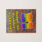 31誕生日:おもしろいグラフィティインスパイアレインボー31 ジグソーパズル (横)