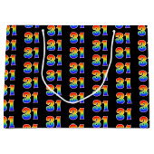 31誕生日:おもしろいレインボーイベント31パターン ラージペーパーバッグ (正面)