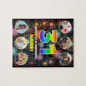 31誕生日:おもしろいレインボー#,名前をカスタムする+写真 ジグソーパズル (横)