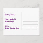 31誕生日:おもしろい星パターン,虹31,名前 ポストカード (裏面)