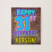 31誕生日~おもしろい、アーバングラフィティインスパイアルック ジグソーパズル (縦)