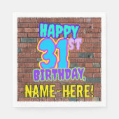 31誕生日~おもしろい、アーバングラフィティインスパイアルック スタンダードランチョンナプキン (正面)