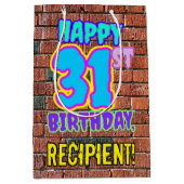 31誕生日:おもしろい、アーバングラフィティインスパイアルック ミディアムペーパーバッグ (正面)