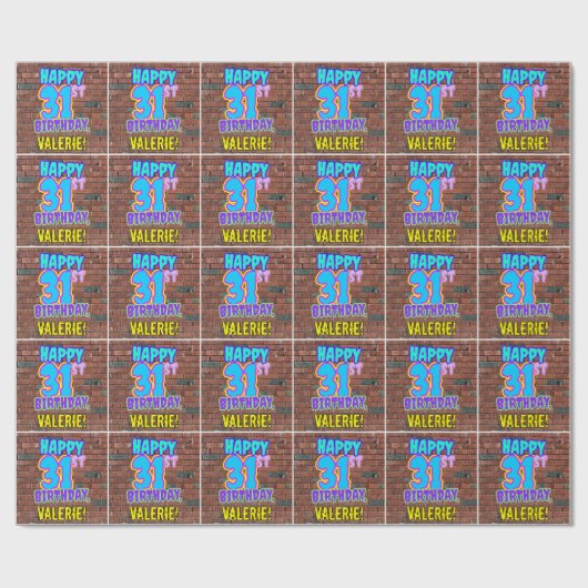 31誕生日:おもしろい、アーバングラフィティインスパイアルック ラッピングペーパー (フラット)