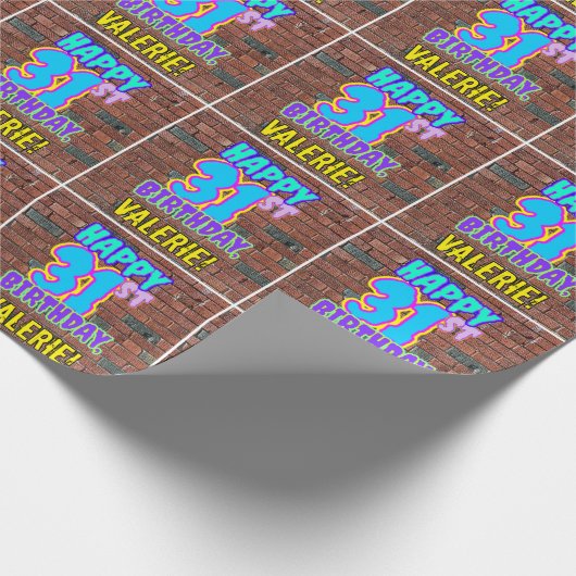 31誕生日:おもしろい、アーバングラフィティインスパイアルック ラッピングペーパー (角)