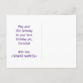 31誕生日:はっきりした,おもしろい,シンプル虹， 31 ポストカード (裏面)