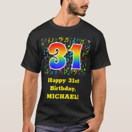 31誕生日:カラフルMusic Symbols, Rainbow 31 Tシャツ