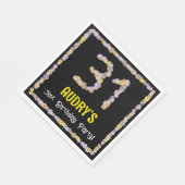 31誕生日:フローラ花数、名前をカスタムする スタンダードランチョンナプキン (角)