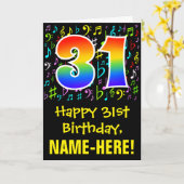 31誕生日:ミュージカラフルックシンボル+レインボー31 カード (黄色い花)