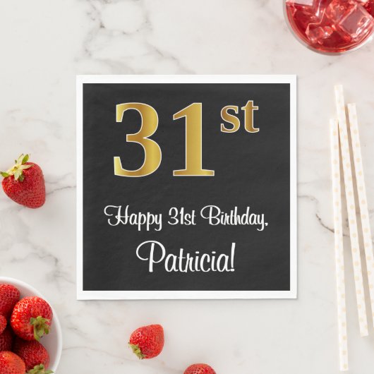 31誕生日~ラグジュアリーエレガントなフェイク金ゴールドルック# スタンダードランチョンナプキン (インサイチュ)