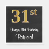 31誕生日~ラグジュアリーエレガントなフェイク金ゴールドルック# スタンダードランチョンナプキン (正面)