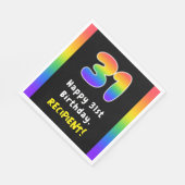 31誕生日:レインボースペクトル# 31、名前をカスタムする スタンダードランチョンナプキン (角)