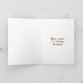 31誕生日:素朴ウッドルックフェイク、レインボー"31" カード (内部)