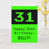 31誕生日:Nerdy/オタク系のスタイル「31」と名前 カード (黄色い花)