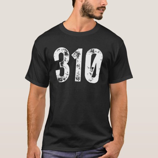 310エリアコードロサンゼルスCA携帯電話エリア Tシャツ (正面)