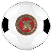 [310]アッシリア翼牡牛 – 金ゴールドラマス サッカーボール (回転)