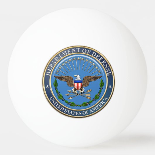 [310]米国国防総省(DOD)エンブレム[3D] 卓球ボール (正面)