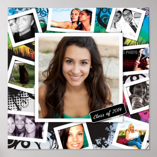 311おもしろい卒業コラージュプリント ポスター (正面)