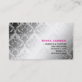 311お洒落な"ボタン"のショッキングピンク 名刺 (裏面)