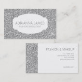 311ののどの銀製の輝きのグリッター 名刺 (正面/裏面)