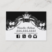 311のキャンデーの不思議の国の白黒媒体アイコン 名刺 (裏面)