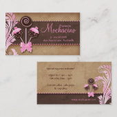 311のケーキのポップの名刺のベーカリーのヴィンテージのピンク 名刺 (正面/裏面)