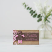 311のケーキのポップの名刺のベーカリーのヴィンテージのピンク 名刺 (スタンド正面)