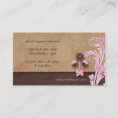 311のケーキのポップの名刺のベーカリーのヴィンテージのピンク 名刺 (裏面)