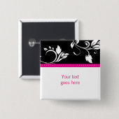 311のピンクの花のトレンディーの渦巻カスタムなブローチ/ピン 缶バッジ (正面&裏面)