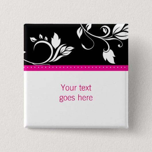 311のピンクの花のトレンディーの渦巻カスタムなブローチ/ピン 缶バッジ (正面)