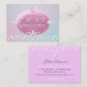 311のピンクのDelishのモノグラムの水玉模様3.5 x 2.5 名刺 (正面/裏面)