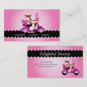 311のベーカリーの名刺のシマウマのカップケーキのスクーター 名刺 (正面/裏面)