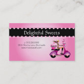 311のベーカリーの名刺のシマウマのカップケーキのスクーター 名刺 (裏面)