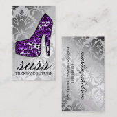 311の口答えの熱い紫色のヒョウのかかと 名刺 (正面/裏面)