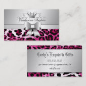 311の弓liciousショッキングピンクのヒョウ 名刺 (正面/裏面)