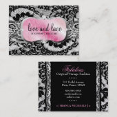 311の愛レースのピンクの大皿の金属紙 名刺 (正面/裏面)