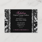 311の愛レースのピンクの大皿の金属紙 名刺 (裏面)