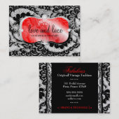 311の愛レースの赤い大皿の金属紙 名刺 (正面/裏面)