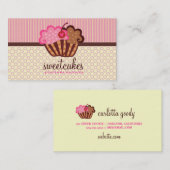 311の甘いケーキのカップケーキはnに縞で飾ります点を打ちます 名刺 (正面/裏面)