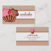 311の甘いケーキのカップケーキブラウン 名刺 (正面/裏面)